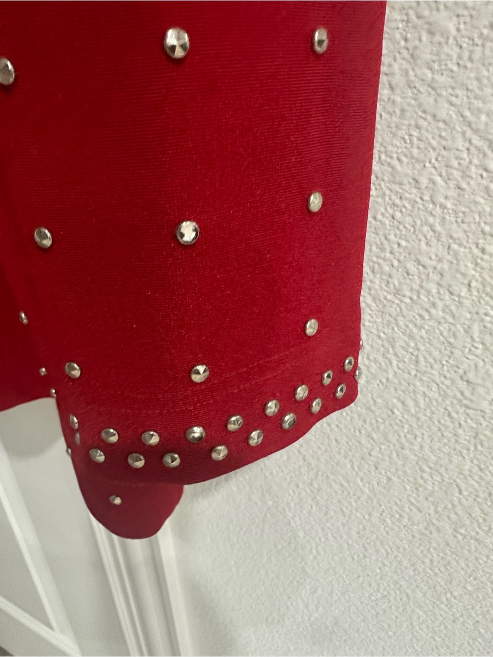 Vintage Tadashi Shoji Red Jacket with Silver Stones Medium - Picture 4 of 7